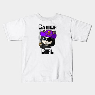 Gamer Girl, Pirate Girl, Wolf Girl, Twitch streamer emote Kids T-Shirt